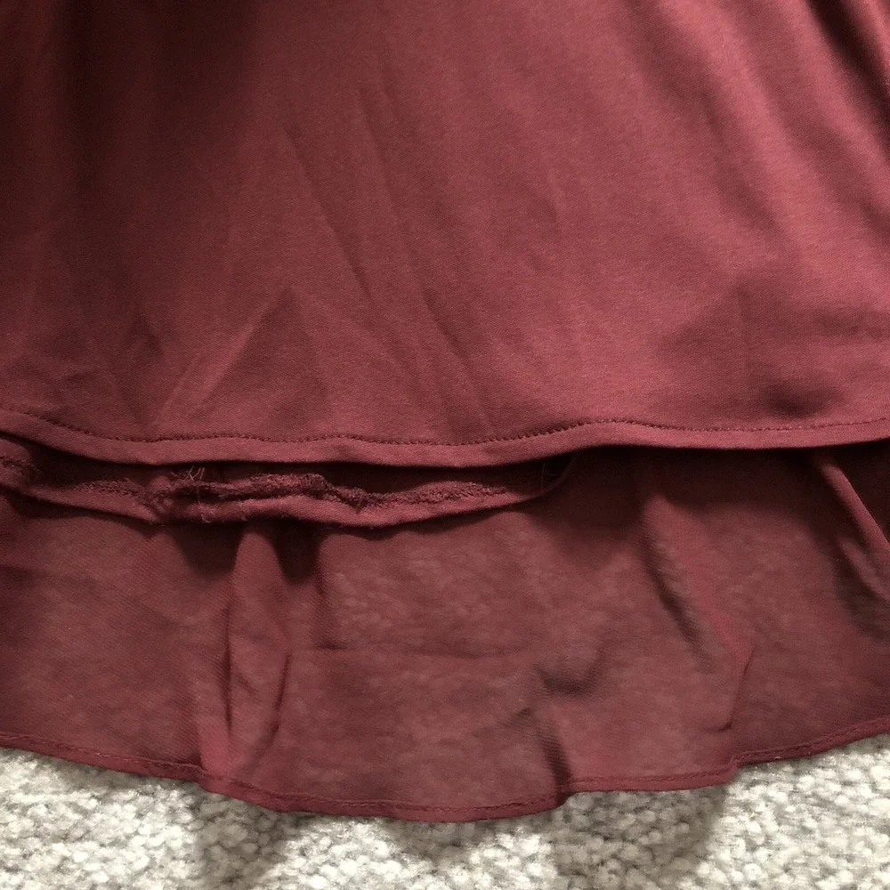 Morilee Chiffon Evening Gown 6 Burgundy Bridesmaid Prom Formal Fairy Whimsigoth - Picture 9 of 12